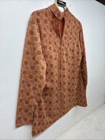 New Women’s Panhandle Slim Tan Red Long Sleeve Half Zip Shirt Size 18 TT-90