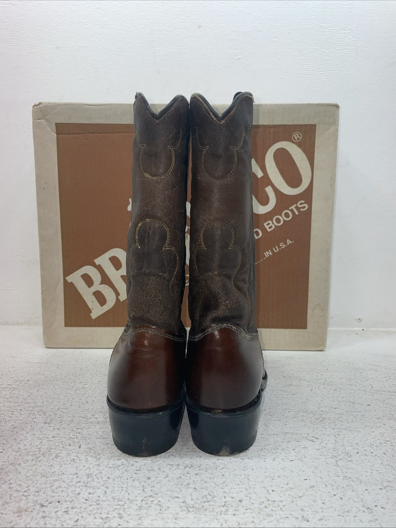 New Youth Brown Texas Brand Cowboy Boots. B 103 5 D. 2-121