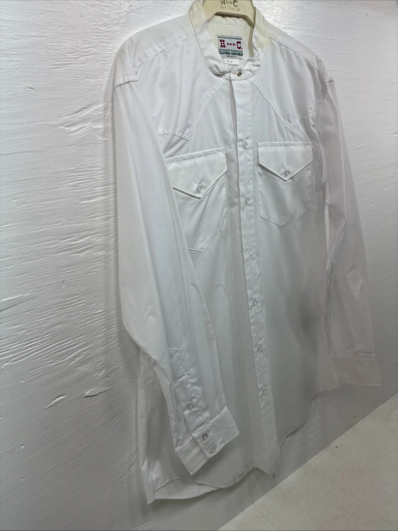 New Men’s H Bar C White Long Sleeve Button Up 16 Large CC-22