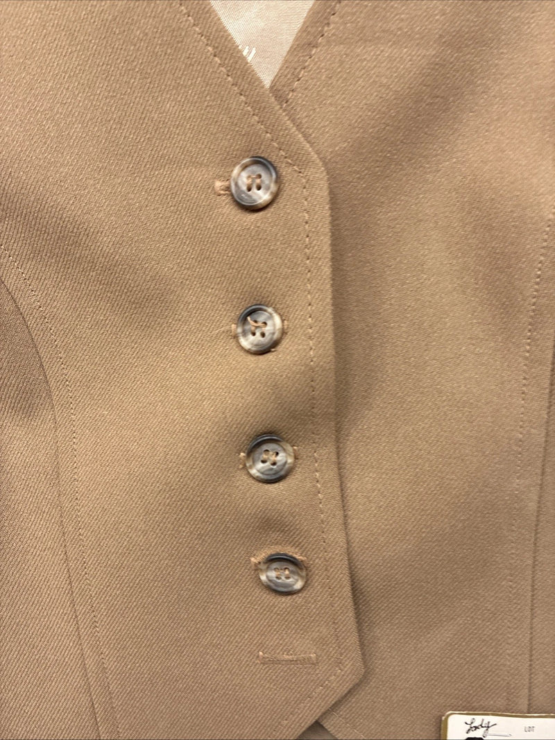 New Women’s Dickson Jenkins Tan Button Up Vest Size 30 TT-127