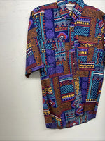 New Men’s Multicolor San Angelo Short Sleeve Button Up Shirt Small I-60