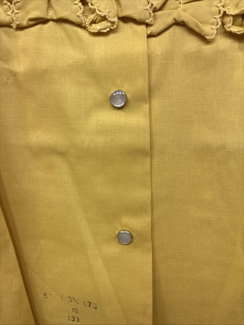 New Kids Karman Yellow Designed Long Sleeve Pearl Snap Size 10 YY-66
