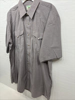 New Men’s Mesquite Gray Orange Stripe Short Sleeve Pearl Snap XL Q-70