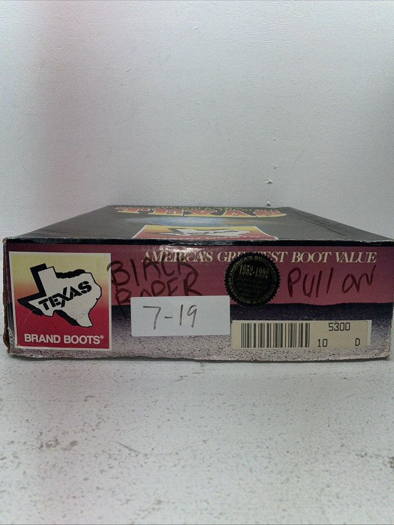 New Men’s Black Texas Brand Cowboy Boots. 5300 10 D. 7-19