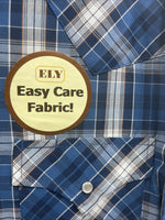 New Men’s ELY Cattleman Blue Long Sleeve Pearl Snap 3XL E-29