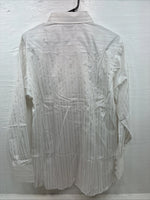 New Men’s White Horse White Stripe Long Sleeve Pearl Snap Large AA-77