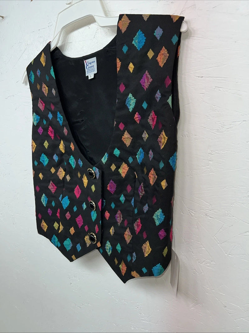 New Women’s Congress Classics Multicolor Western Show Vest Large E-601