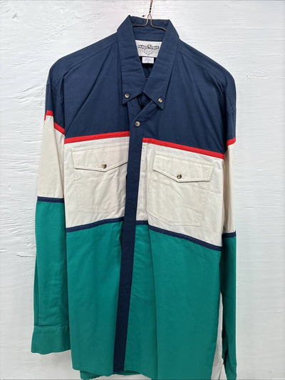 New Men’s San Angela Multicolor Long Sleeve Button Up XL O-39