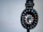New Black Genuine Leather Nocona Silver Bling L Belt #N3424601 JJ-78