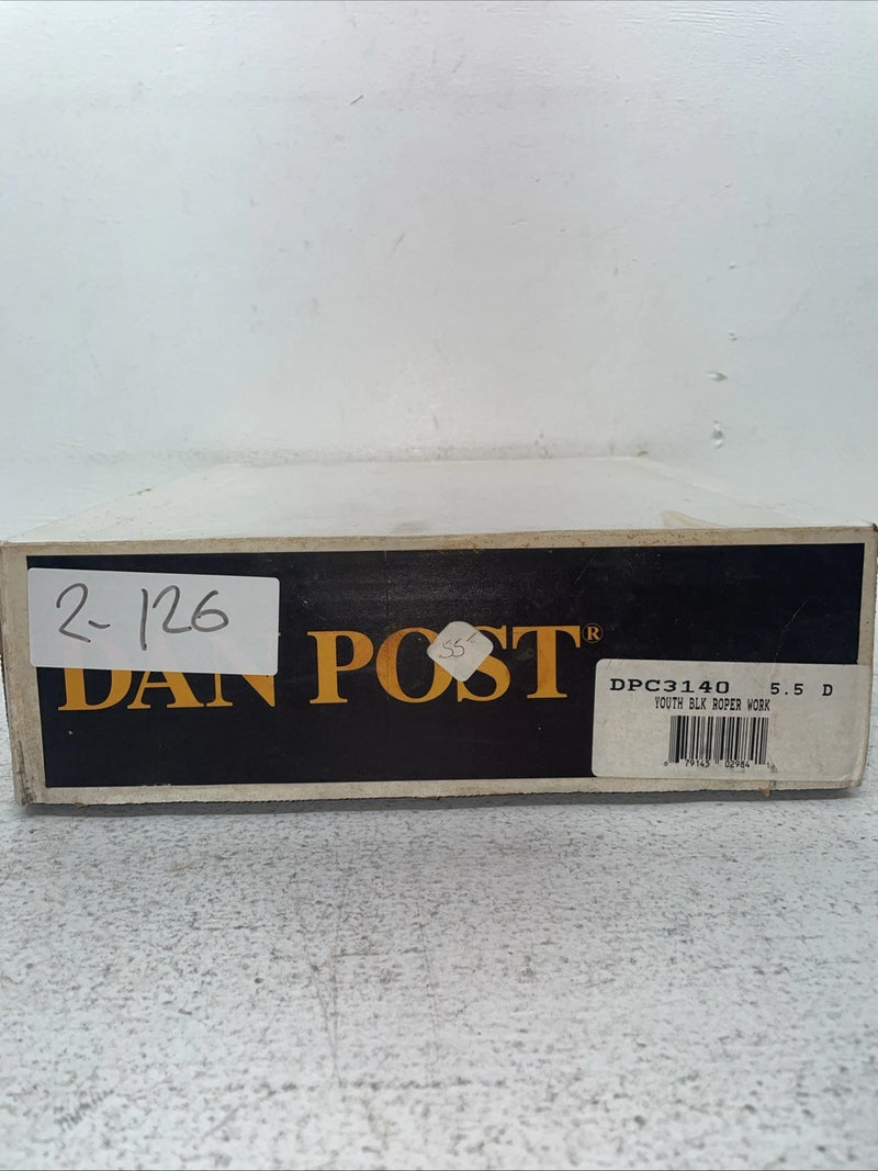 New Youth Black Dan Post Cowboy Boots. C 3140 5.5 5 1/2 D. 2-126