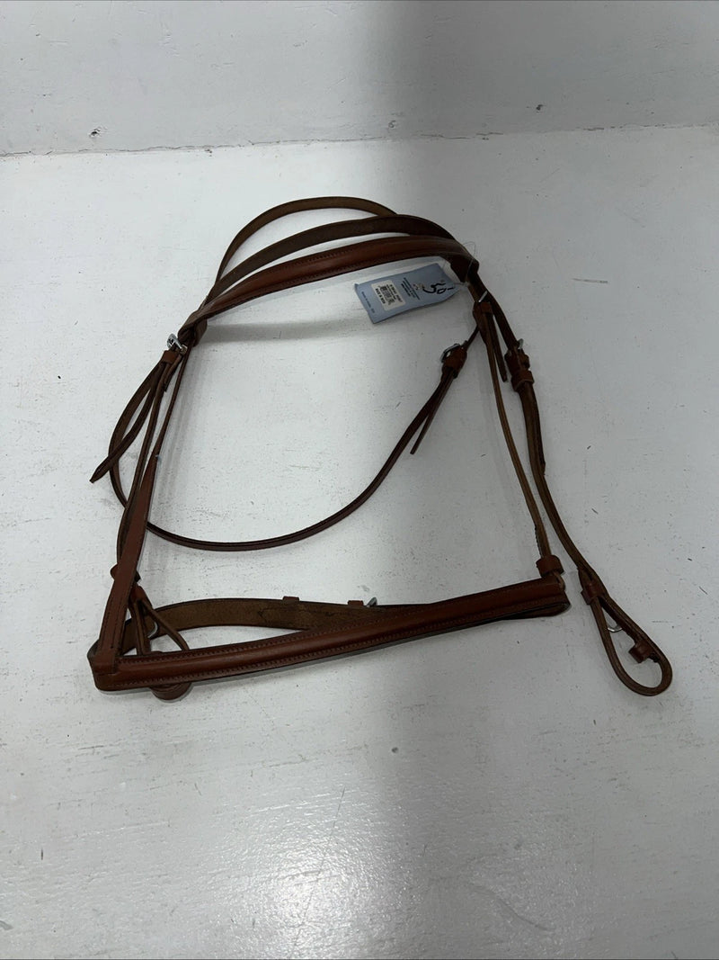New Tough 1 Leather Brown Square Raised English Bridle And Reins #20-7556 Y-34