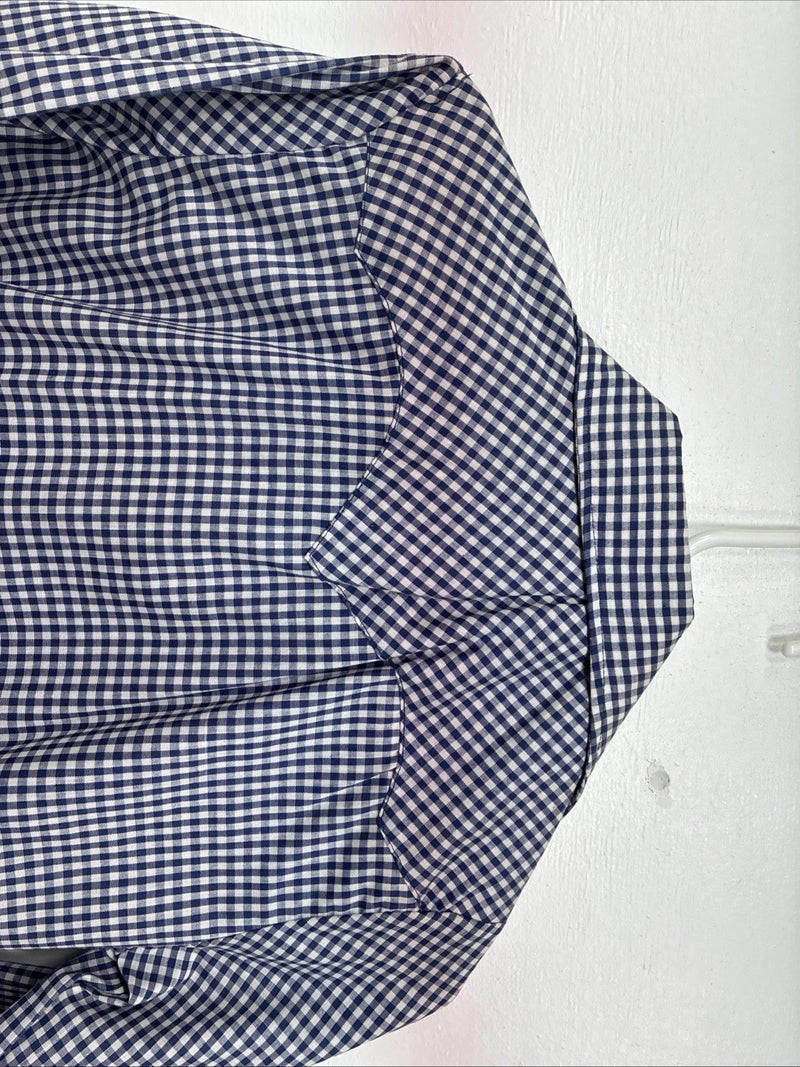 New Women’s Dickson Jenkins Blue Checker Long Sleeve Pearl Snap Size 32 MM-92