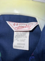 New Women’s HbarC California Ranchwear Navy Strip Long Sleeve Button Up 3B-83