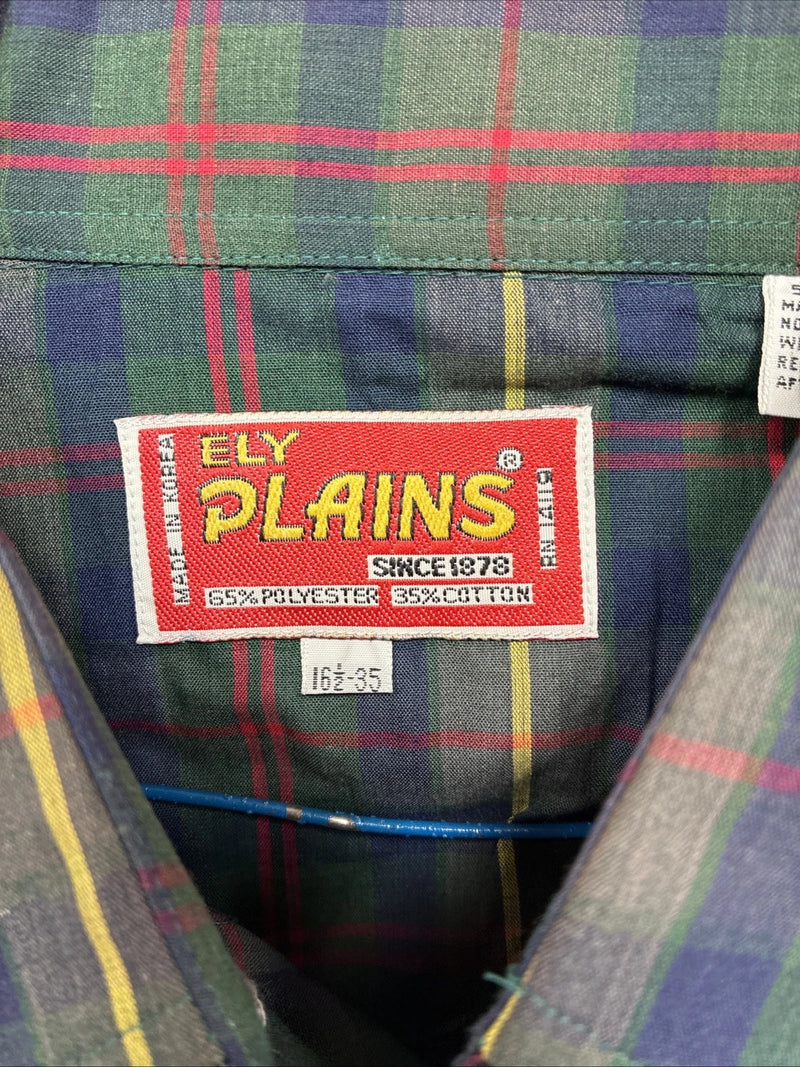 New Men’s ELY Plains Green Multicolor Plaid Long Sleeve Pearl Snap Large Q-66