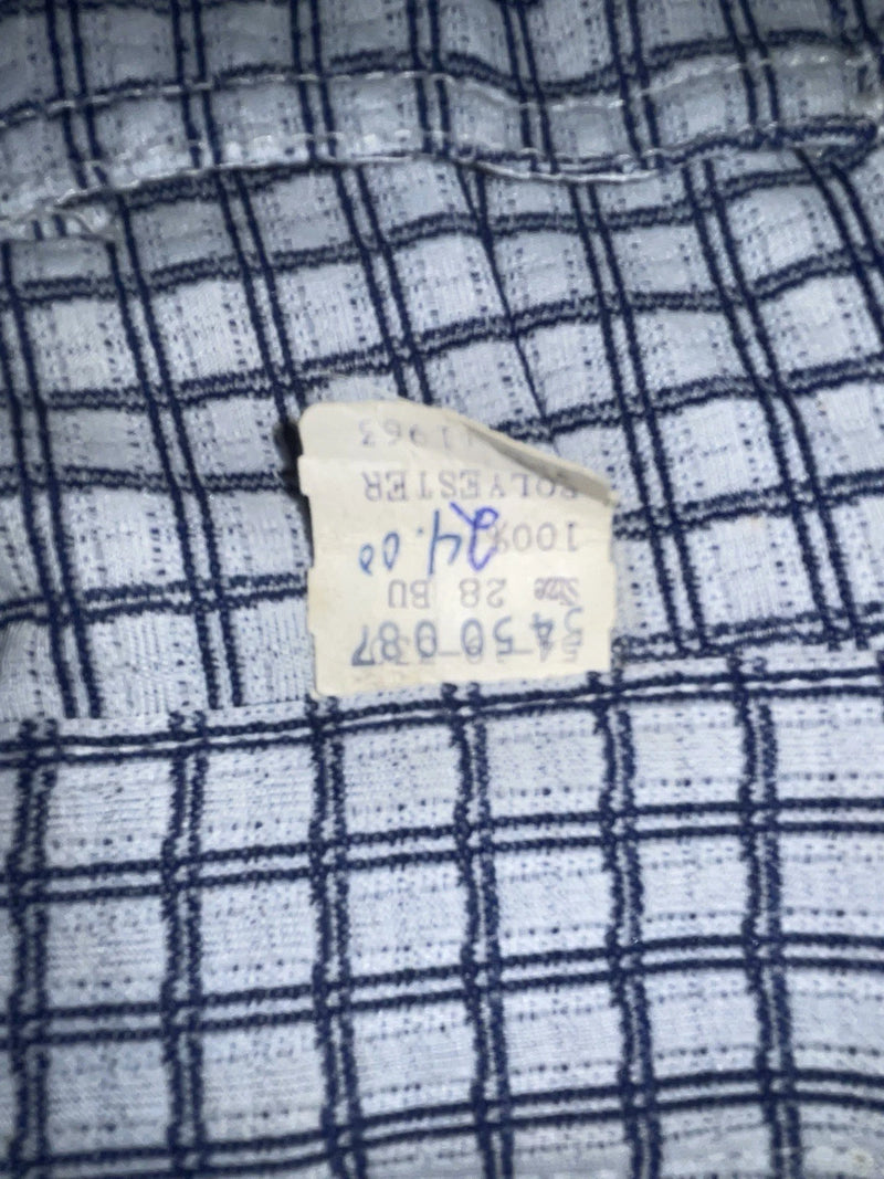 New Vintage Blue Checkered Polyester Pants #5450087 NN-153