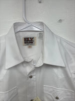 New Boys ELY Cattleman White Long Sleeve Pearl Snap Size 16 KK-46
