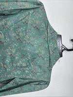 New Women’s Dickson Jenkins Blue Floral Long Sleeve Pearl Snap Zip Size 32 KK-66