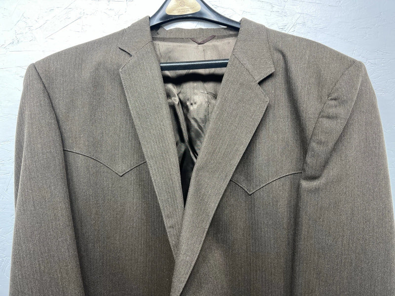 New Men’s Circle S Brown Suit Jacket 52R #24244 W-602