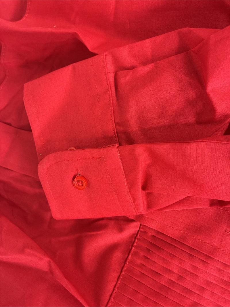 New Classix Red Long Sleeve Button Up English Short 18-18.5 2XL X-81