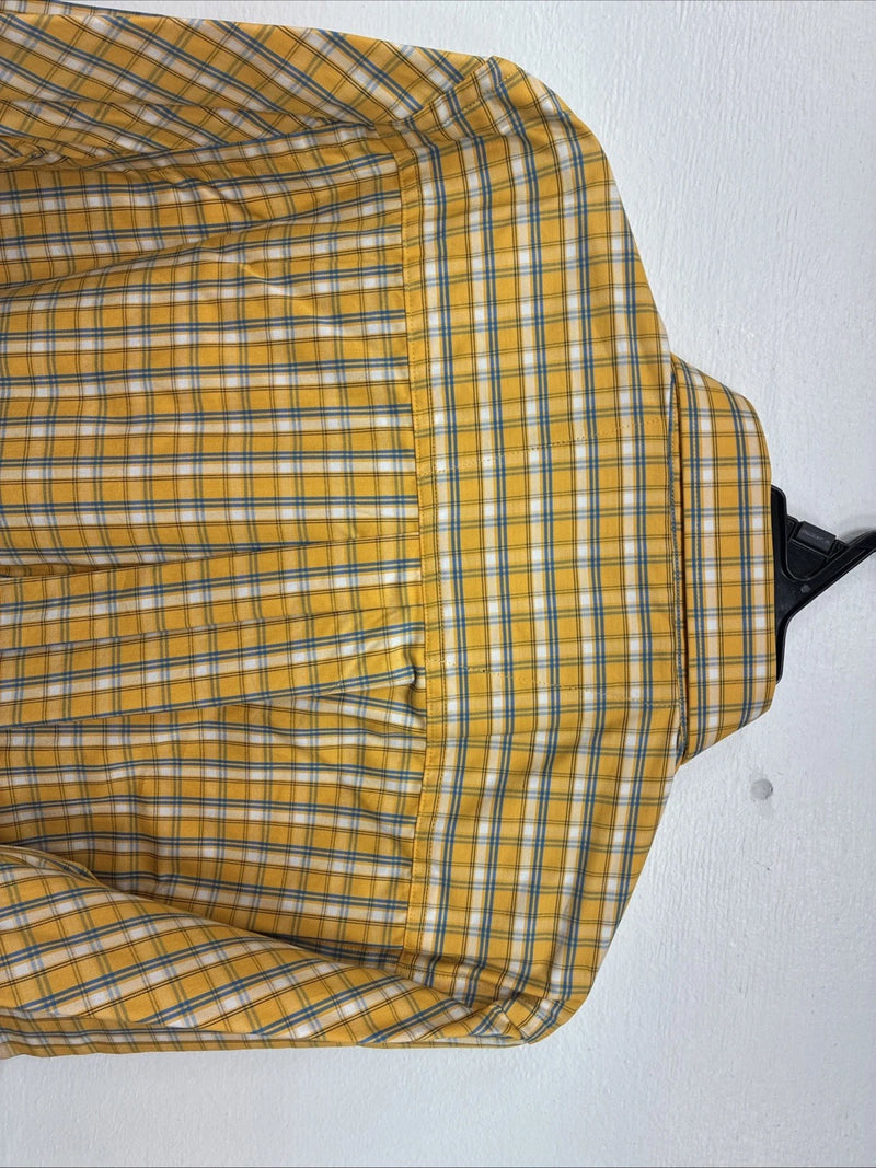 New Teens Wrangler Yellow Plaid Long Sleeve Button Up XL DD-65