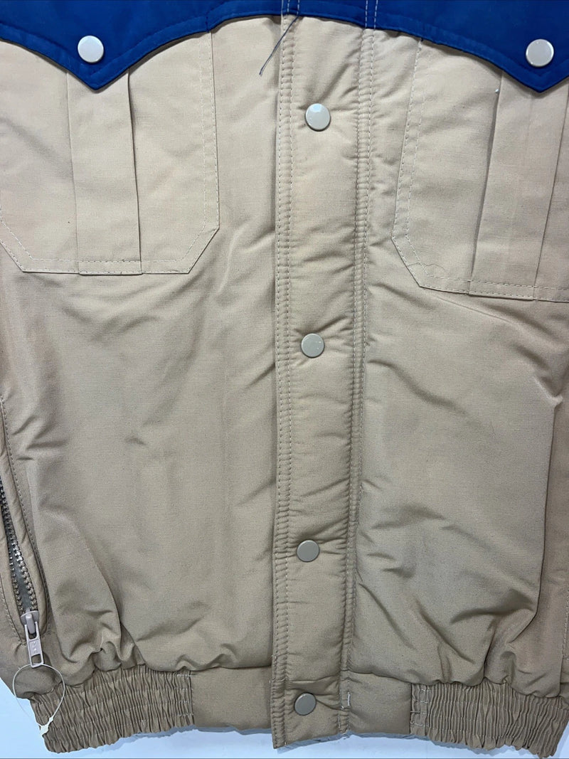 New Women’s Tan Blue Vest Medium #9630 UU-32