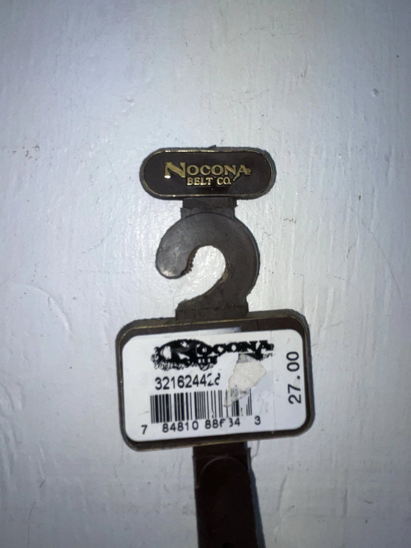 New Brown Genuine Leather Nocona Silver Pendent 28” Belt #3216244 JJ-25