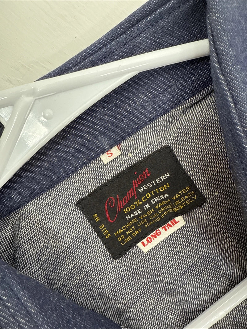 New Men’s Champion Western Jean long sleeve pearl snap small B-65