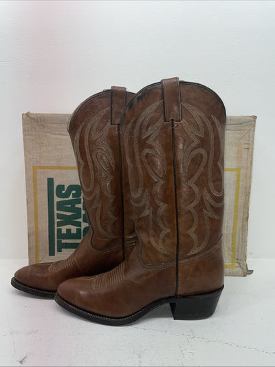 New Men’s Brown Texas Brand Cowboy Boots. 7311 10 D. 6-42