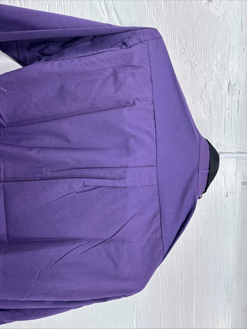 New Wayne Scott Dark Purple Long Sleeve Button Up English Shirt Small X-96