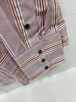 New Men’s Tem Tex Pink Stripe Long Sleeve Pearl Snap 16 X 35 Large Q-109