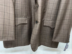 New Circle S Brown Plaid Suit Jacket 52L #25832 Y-600