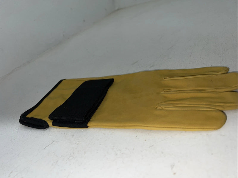 New Tough 1 Yellow Soft Cowhide Rodeo Bronc Glove Large #58-5900 FF-1
