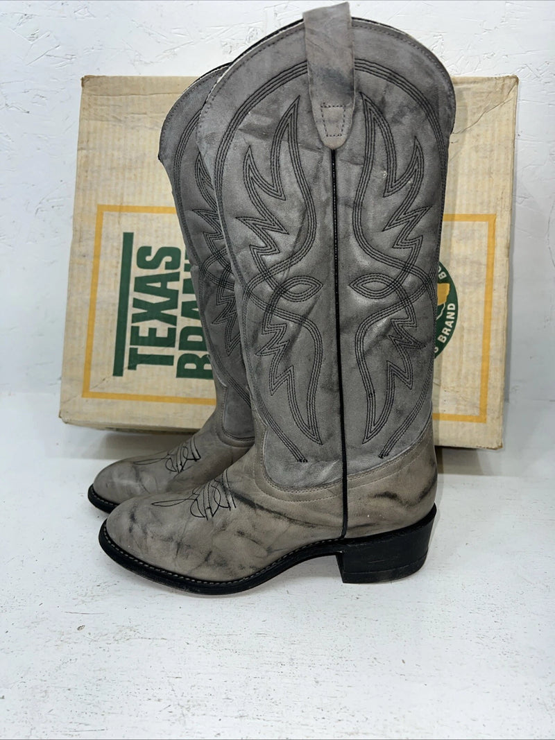 New Women’s Grey Texas Brand Cowboy Boots. 4602 6 M. 19-23