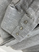 New Men’s Champion Western Gray Long Sleeve Pearl Snap 15.5 Medium F-105