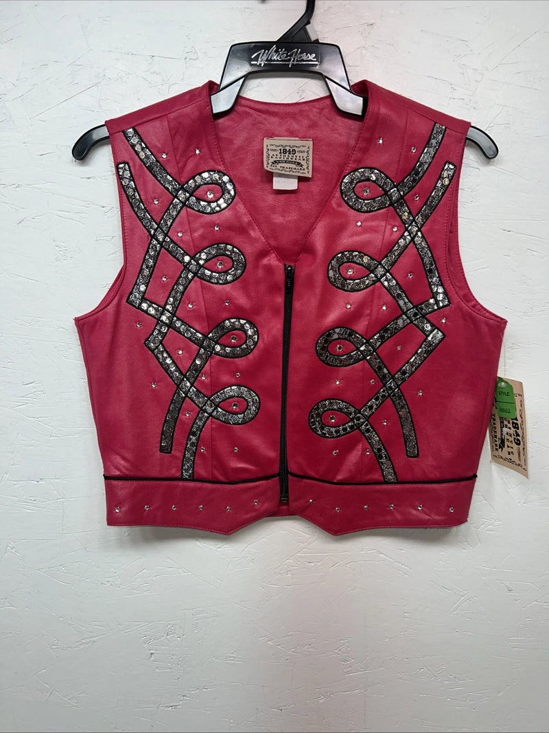 New Women’s 1849 Authentic Ranchwear Pink Western Show Vest Small H-601