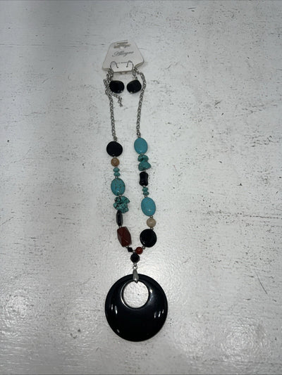New Women’s Allegro Multicolor Beaded Necklace With Earrings. Lead Free A-89