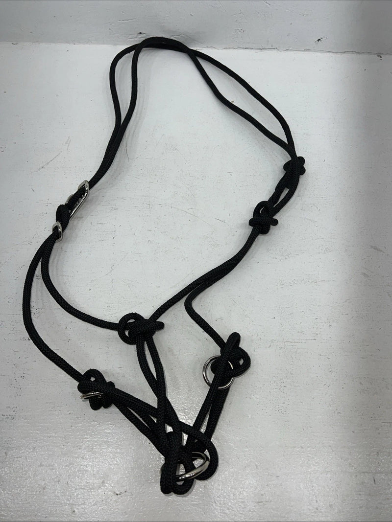New Tough 1 Black Rope Halter Side Pull Combo #50-4000 H-502