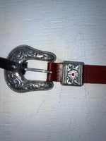 New Red Genuine Leather Nocona Stitched 28” Belt #N3418004 NN-42