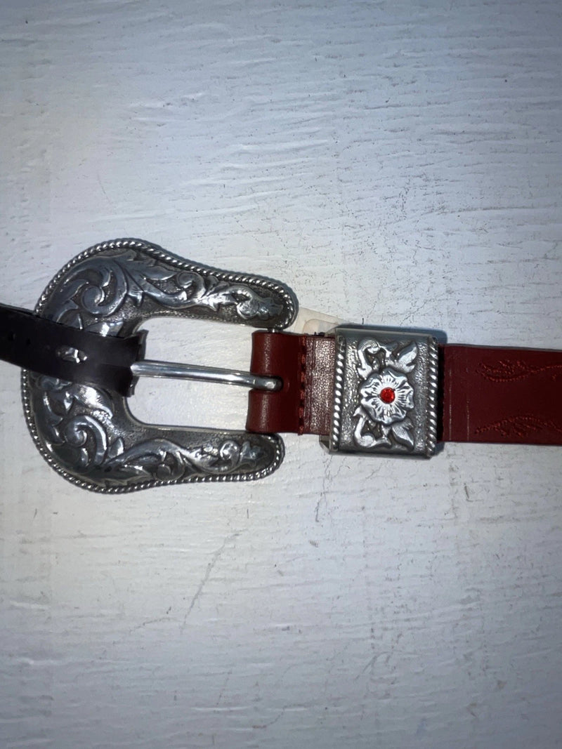 New Red Genuine Leather Nocona Stitched 28” Belt #N3418004 NN-42