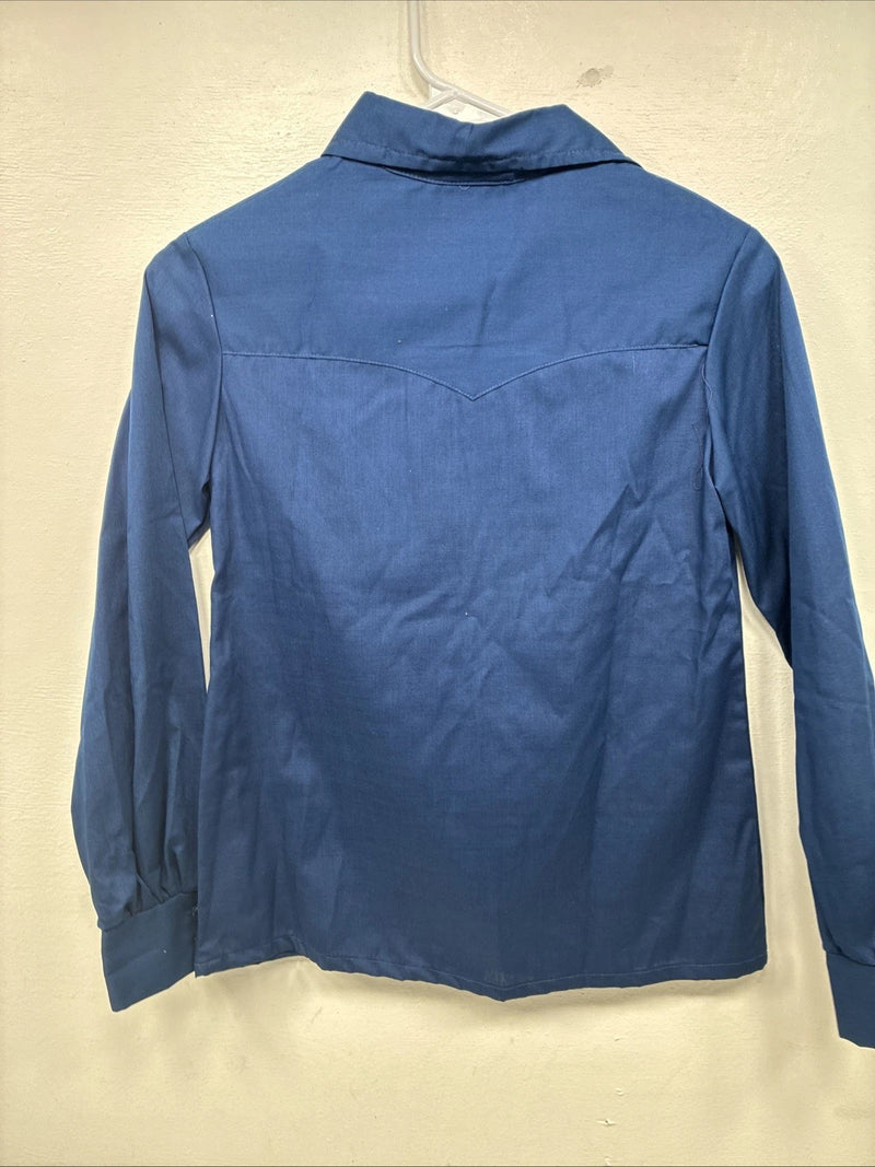 New Women’s Fenton Blue Long Sleeve Pearl Snap Size 30 YY-20