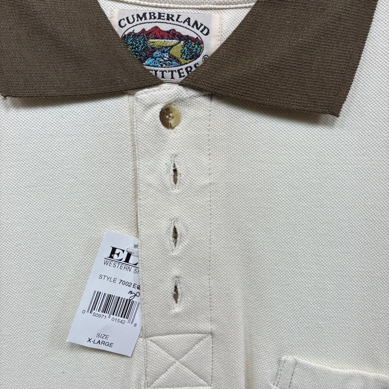 New Men’s Cumberland Brown Western Designed Short Sleeve Polo Shirt XL J-31