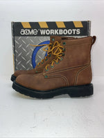 New Women’s Brown Lace Up Acme Cowboy Boots. 8070 8 M. 16-41