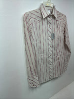New Women’s Dan River Multicolor Design Long Sleeve Pearl Snap Size 10 KK-7