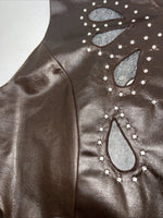 New Women’s Brown Leather 1849 Authentic Ranchwear Vest 2X #77872 WW-29