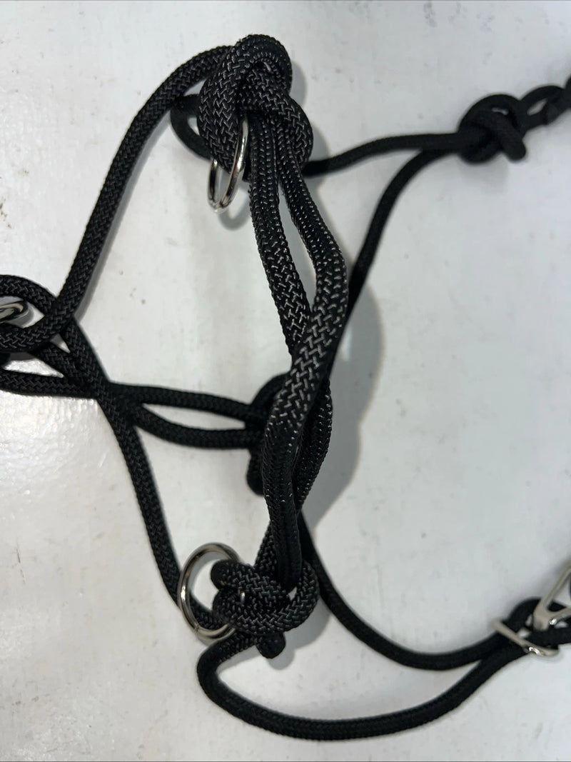 New Tough 1 Black Rope Halter Side Pull Combo #50-4000 H-502