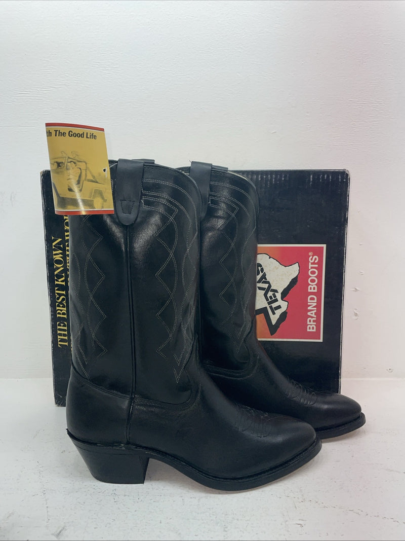 New Men’s Black Texas Brand Cowboy Boots. 5100 10 D. 6-77