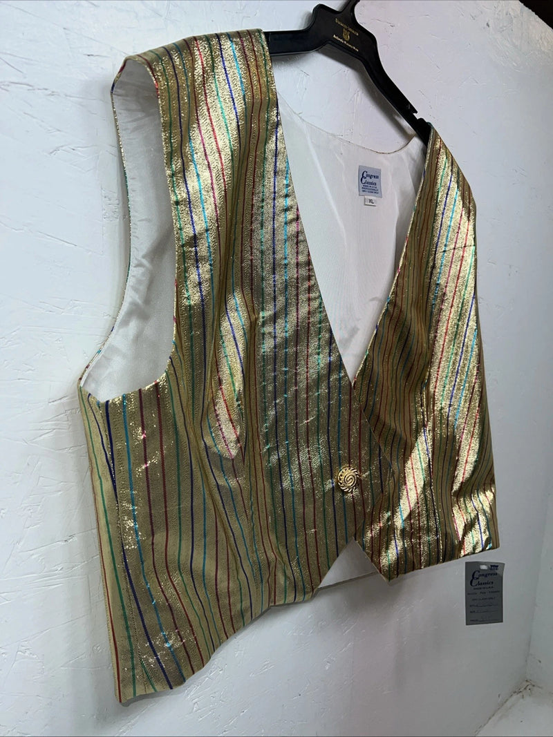 New Women’s Congress Classics Gold Rainbow Strip Vest #02013 XL WW-41
