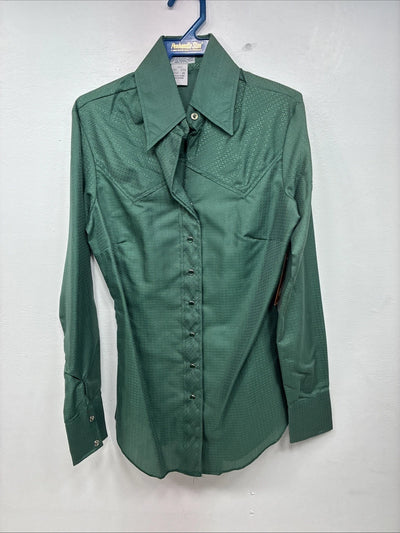 New Women’s Panhandle Slim Green Long Sleeve Pearl Snap Size 30 LL-58