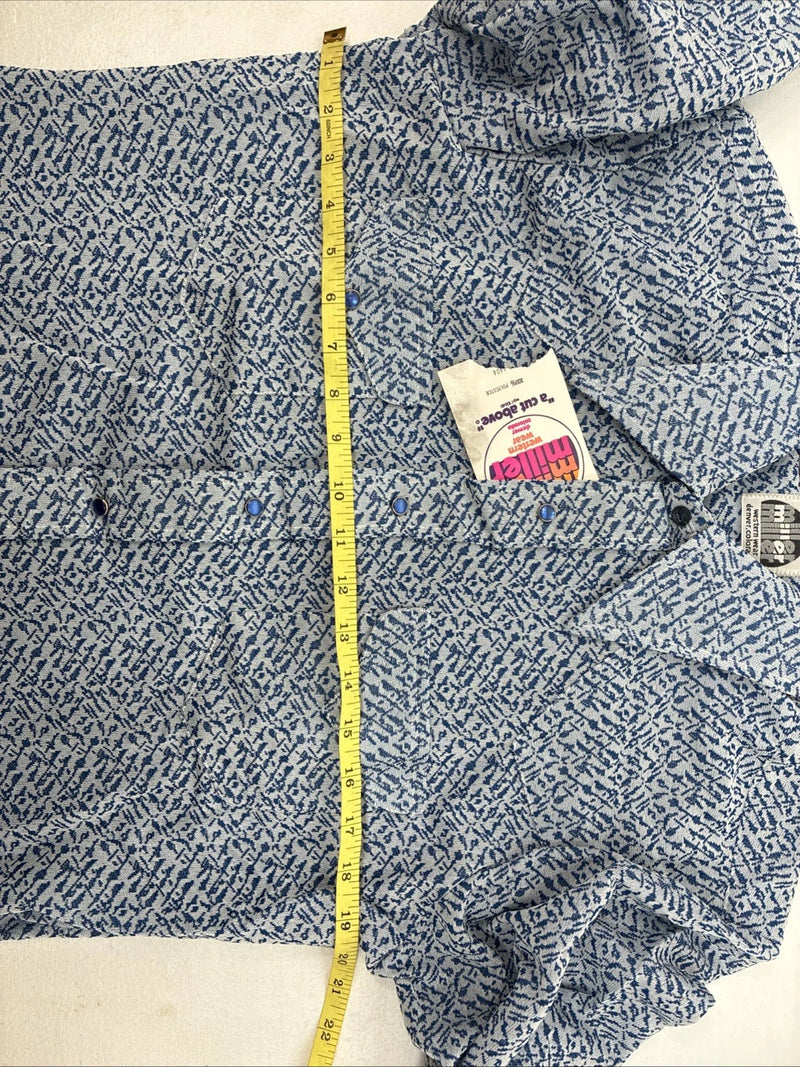 New Women’s Miller Blue Designed Long Sleeve Pearl Snap 16 X 34 XL II-10