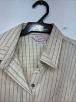 New Women’s H Bar C Yellow Stripe Long Sleeve Pearl Snap Size 36 TT-122